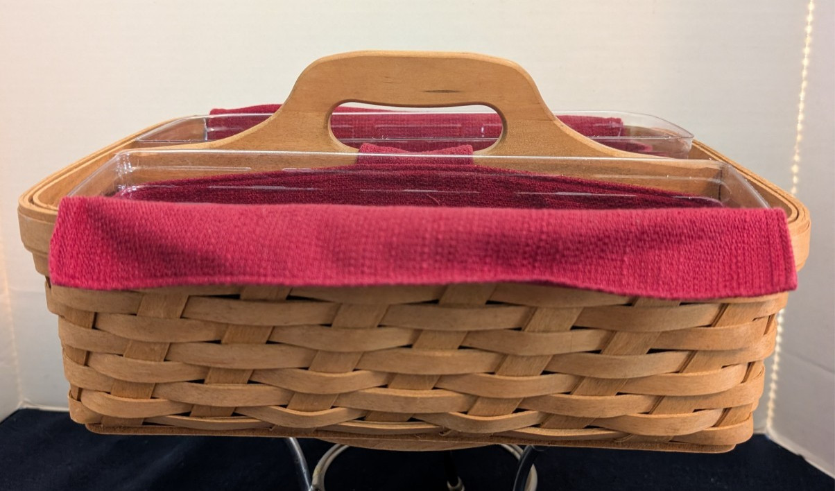 Longaberger 2006 Carry N Caddy Basket Set, Protectors, Paprika Liners
