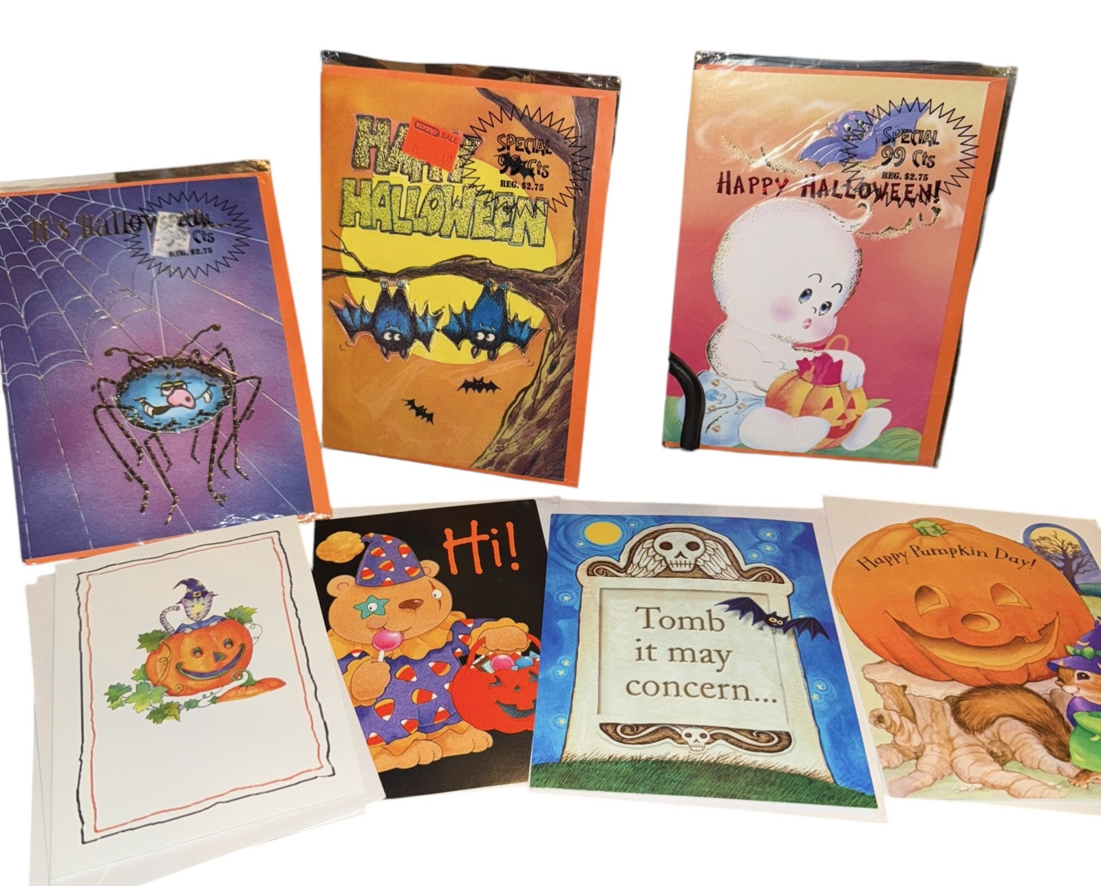 8 Vintage Halloween Greeting Cards Hallmark American Greetings Ephemera Unused