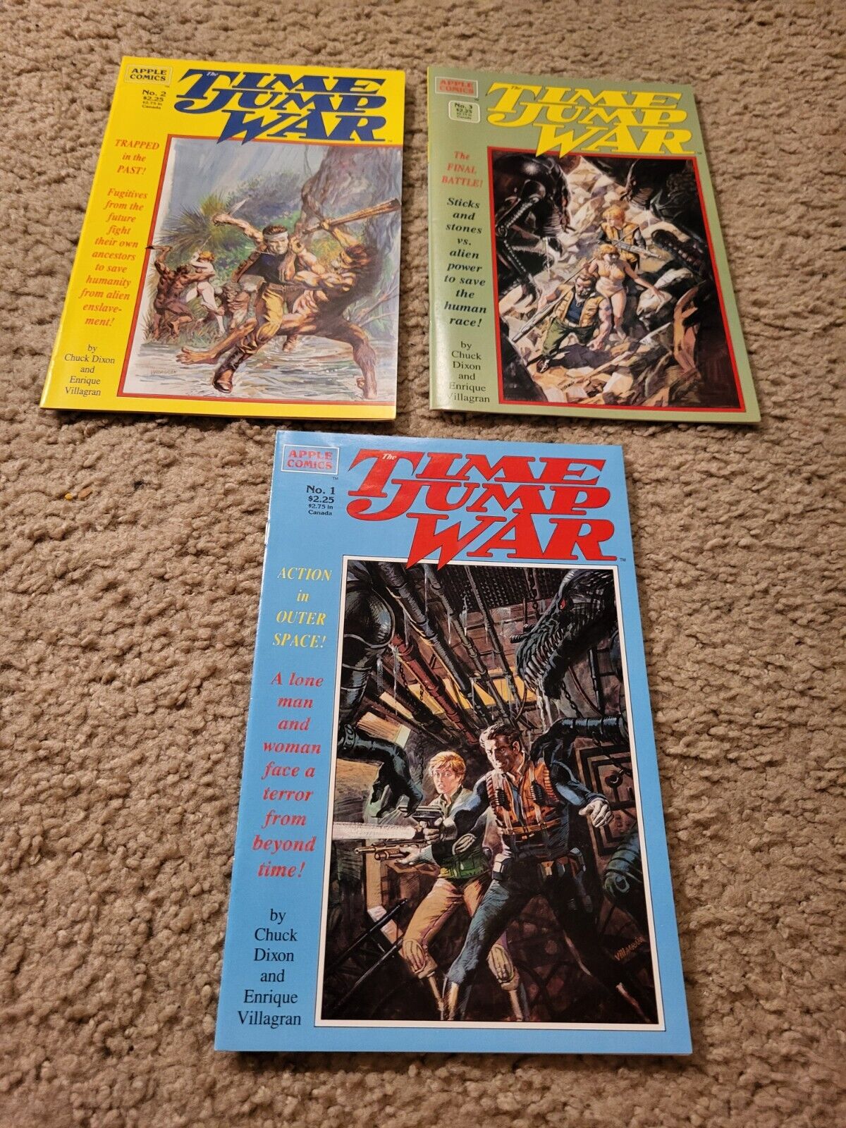 3 lot Time Jump War 1,2,3 Apple Comics COMPLETE SET SERIES 1989 HIGH GRADE