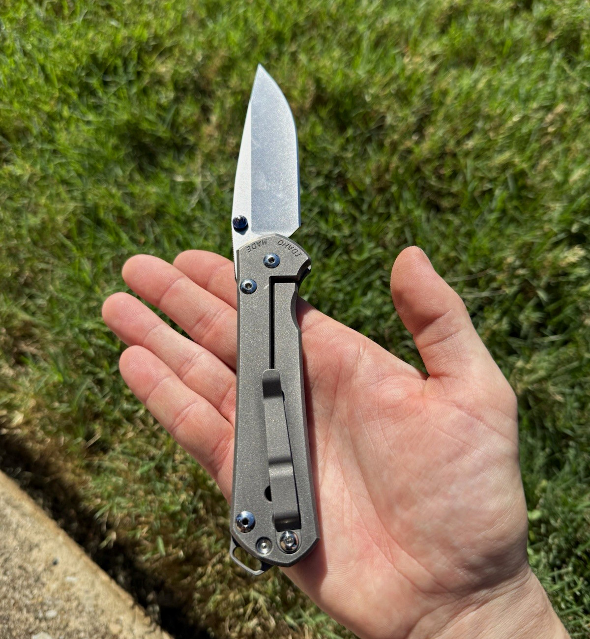 Chris Reeve Knives Large Sebenza 31 CPM MagnaCut Drop Point Plain Titanium