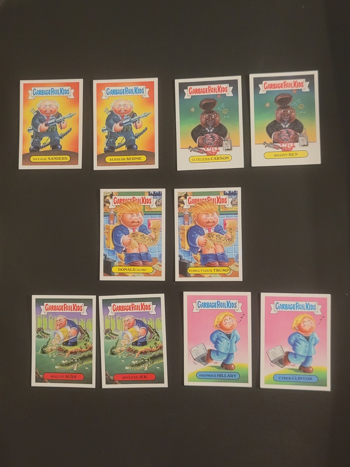 Garbage Pail Kids 2016 Presidential Candidates Lot From American As Apple Pie