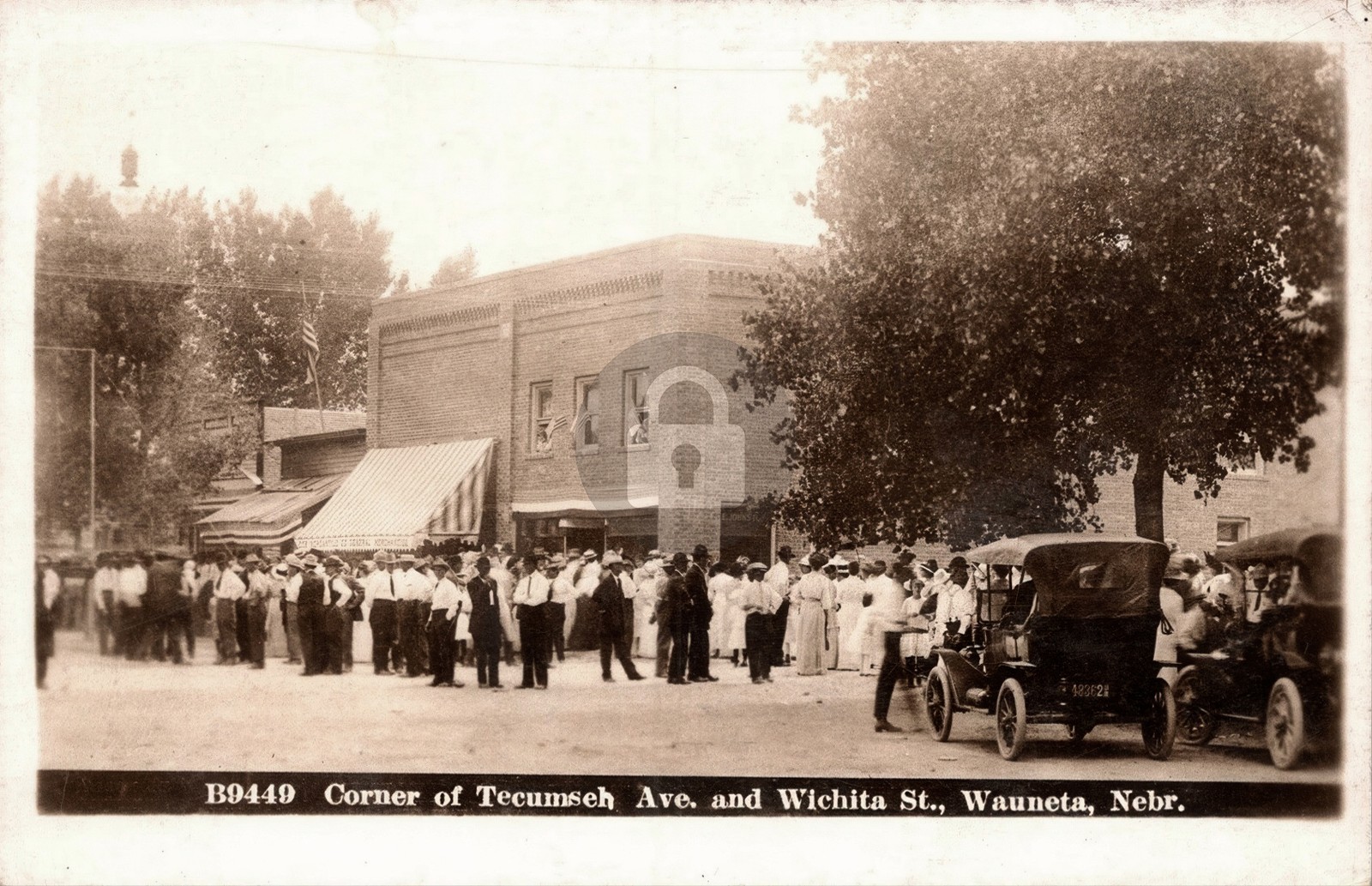 Wauneta Nebraska Street Scene Tecumseh & Wichita St. Chase Co RPPC Postcard COPY
