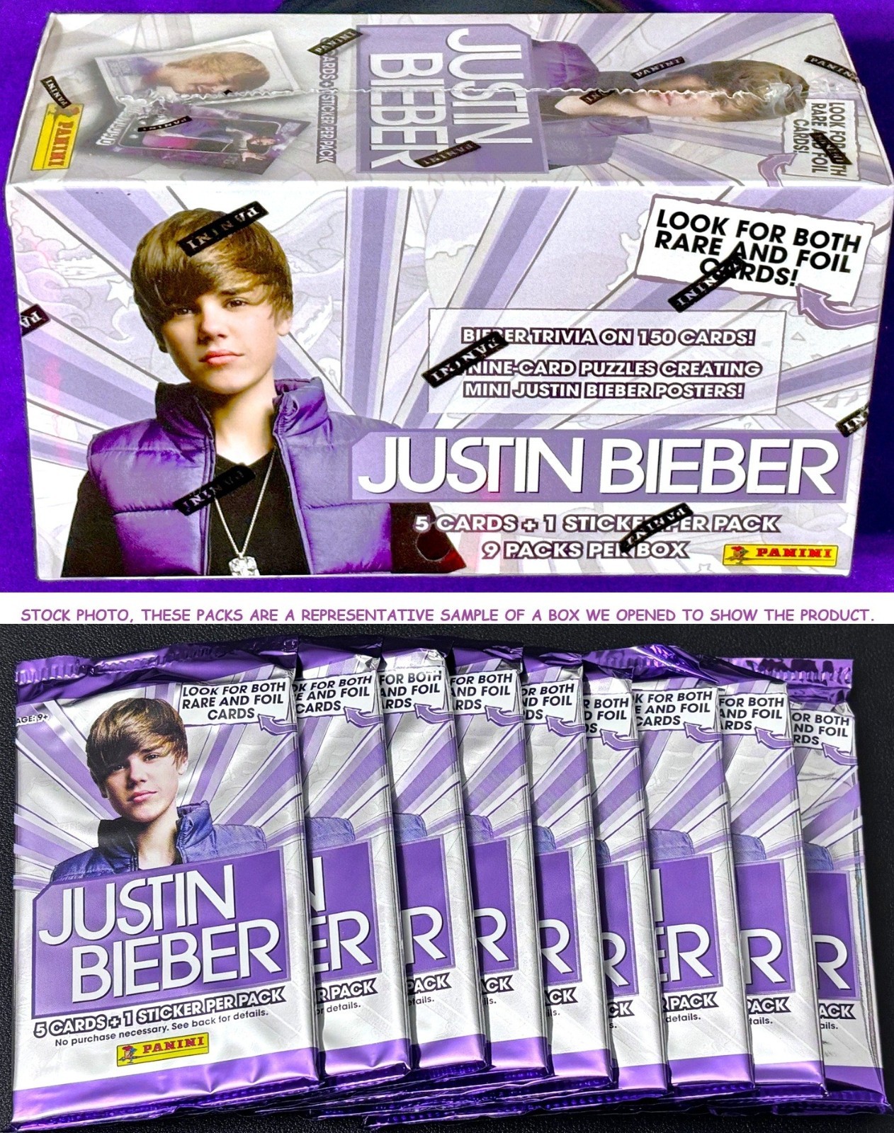 2010 Panini Justin Bieber FACTORY SEALED BOX = 9 Unopened PACKS = 54 Cards DRAKE