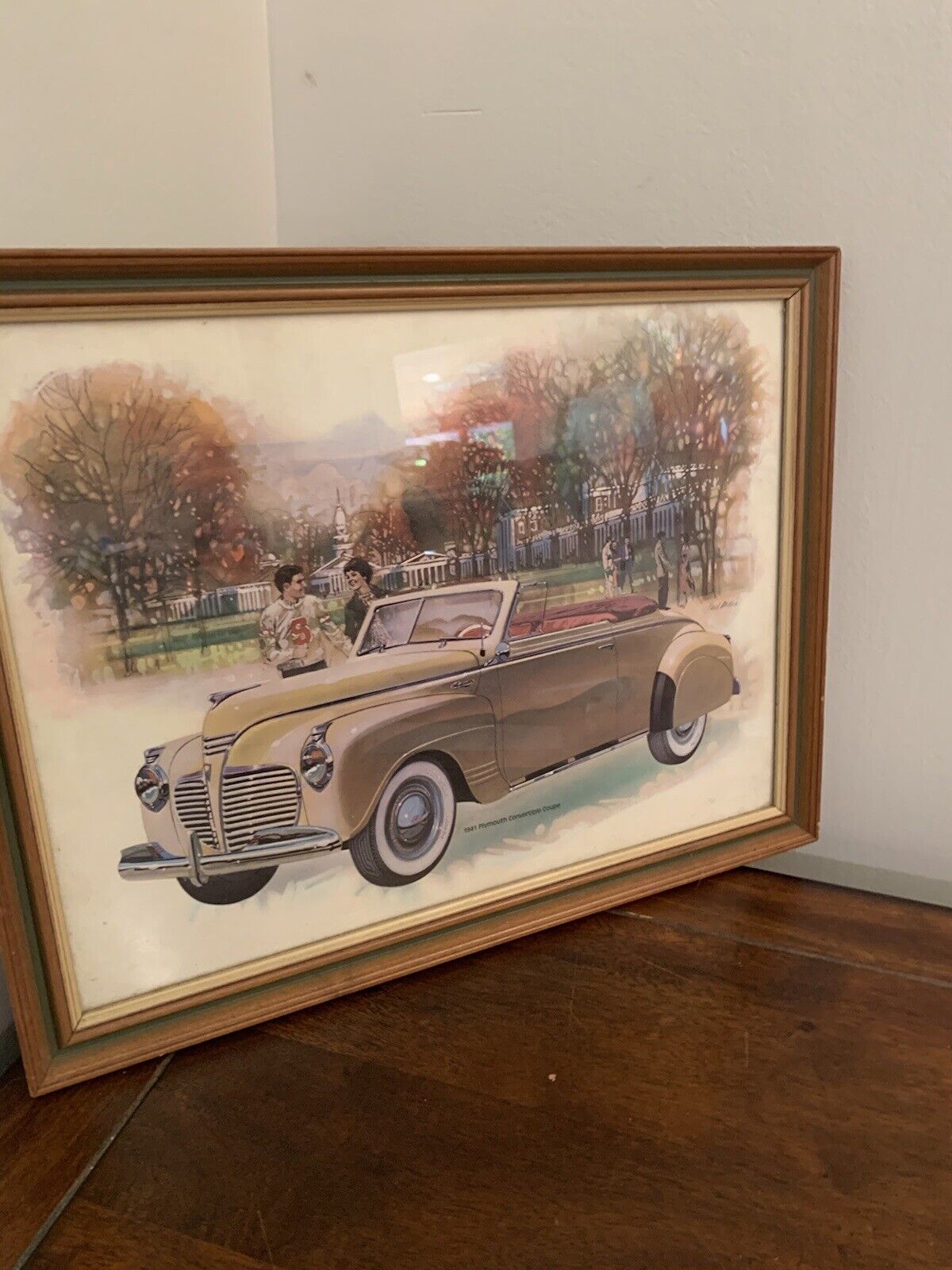 Vintage Paul Melia Car Print / Poster - 1941 Plymouth Convertible Coupe 18\