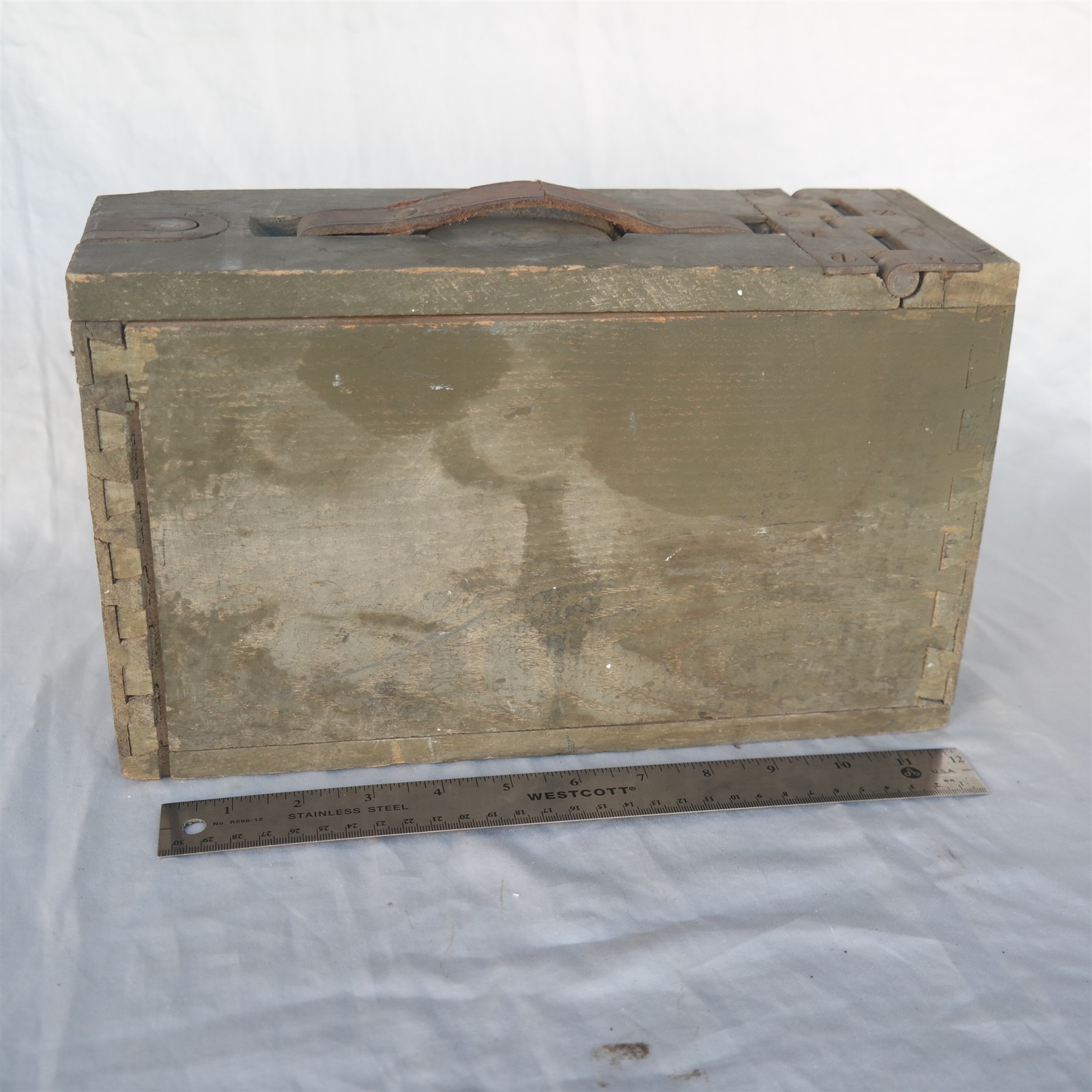 Vtg WW1 Wood Ammo Box Dovetail made World War one 