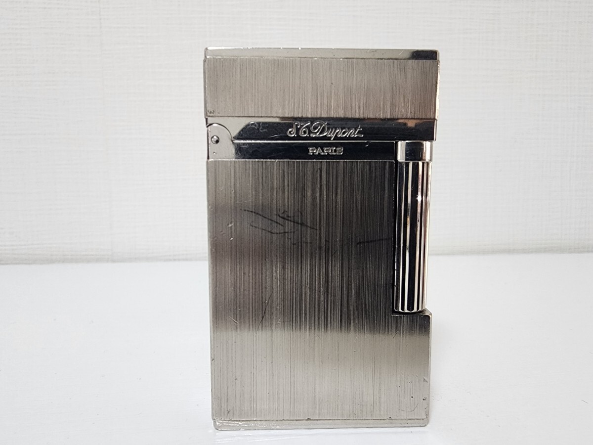 S.T. DUPONT Gas lighter LINE 2 Silver Hairline Finish 