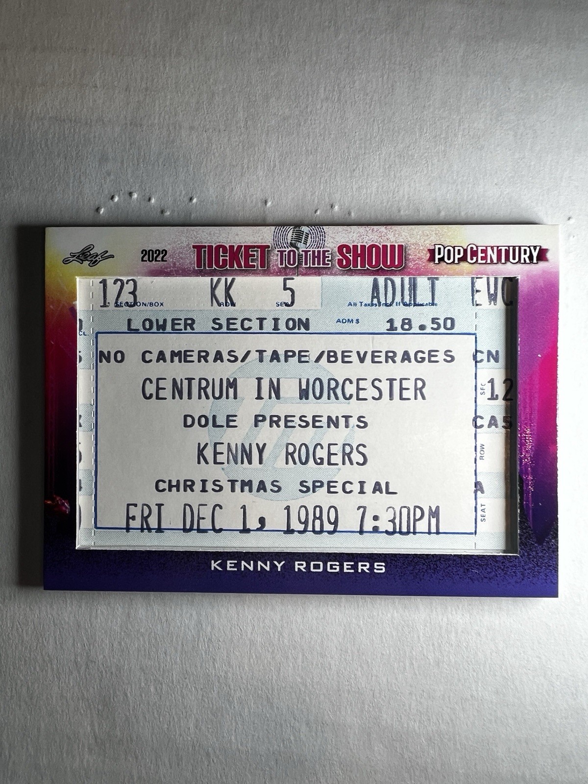 2022 Leaf Ticket To The Show Kenny Rogers Ticket Stub TS-346 Christmas Special