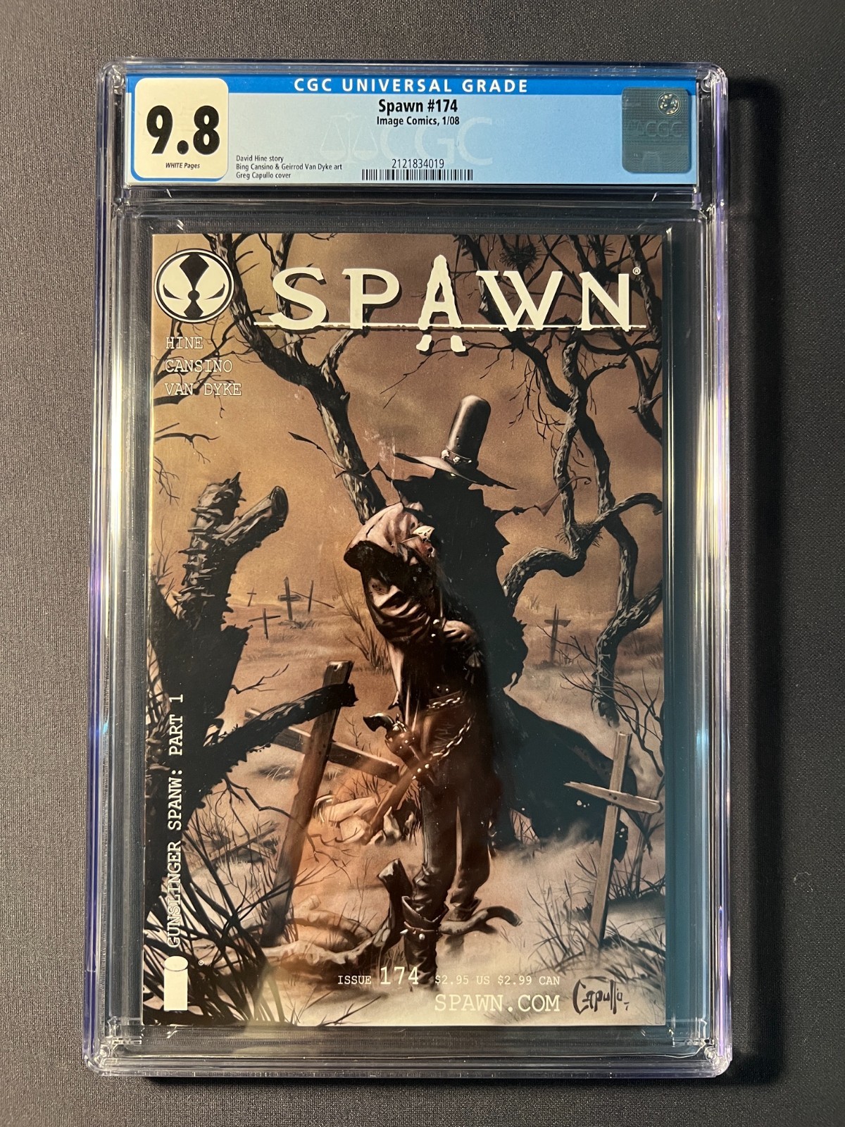 Spawn #174 (2008) CGC 9.8 1st App GUNSLINGER SPAWN White Pages