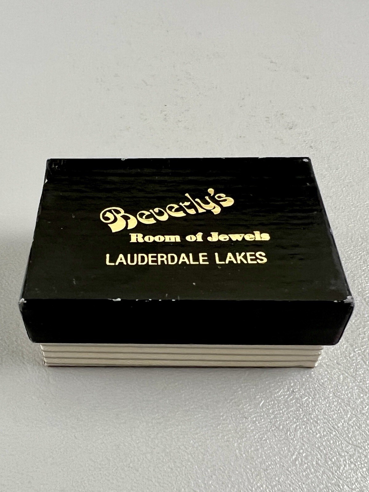 Vintage Beverly’s Room Of Jewels Lauderdale Lakes FL EMPTY GIFT BOX Black Gold
