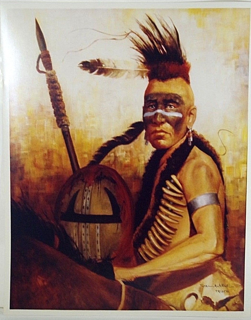 PAT McALLISTER SIOUX WARRIOR NATIVE AMERICAN ART PRINT L.E. 76/250 SIGNED