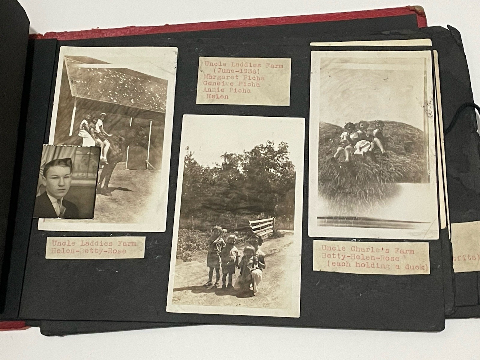 Vintage 1930s Photo Scrapbook Album w/ Mounted, Fashion