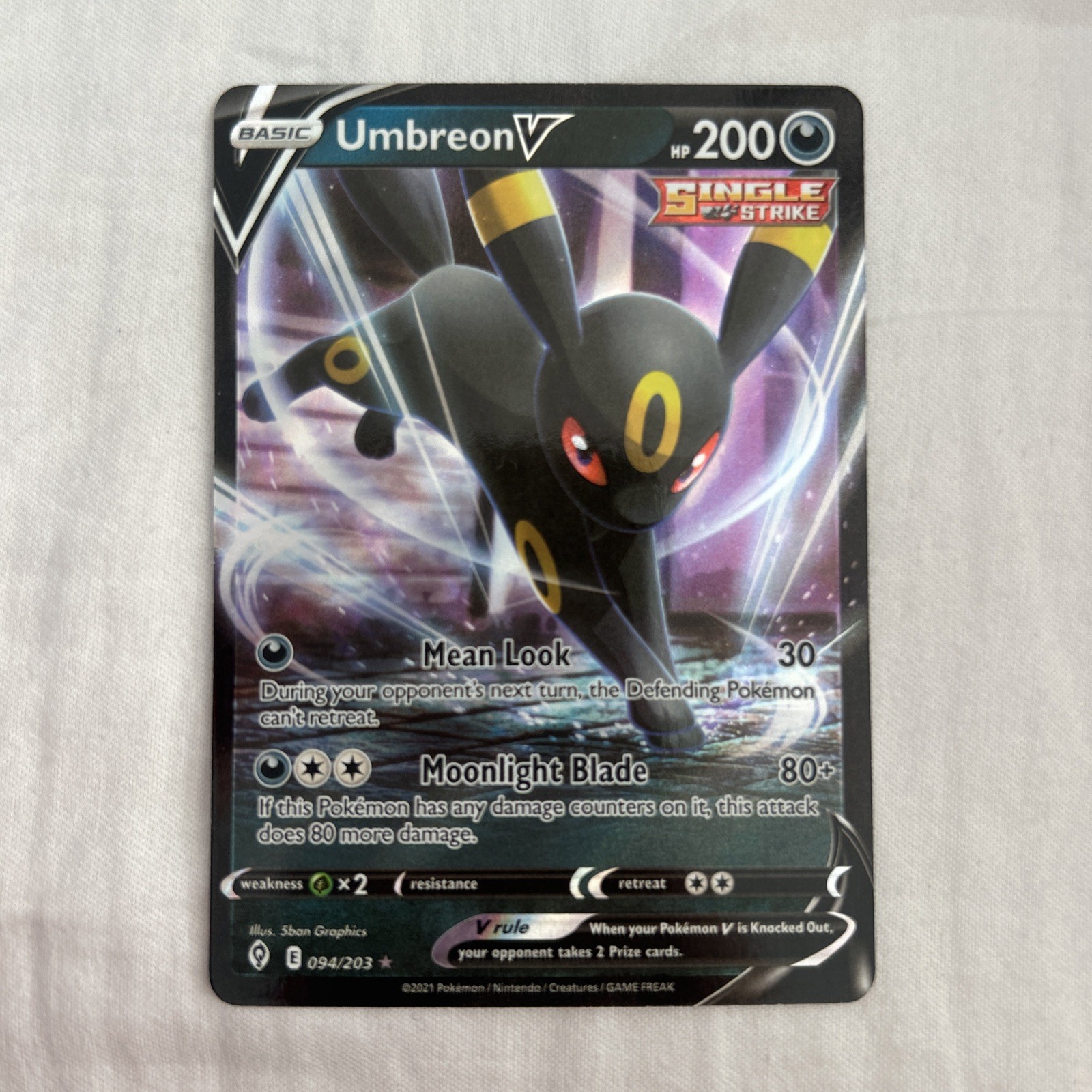 Umbreon V Ultra Rare SWSH07: Evolving Skies 094/203 NM Pokemon TCG 