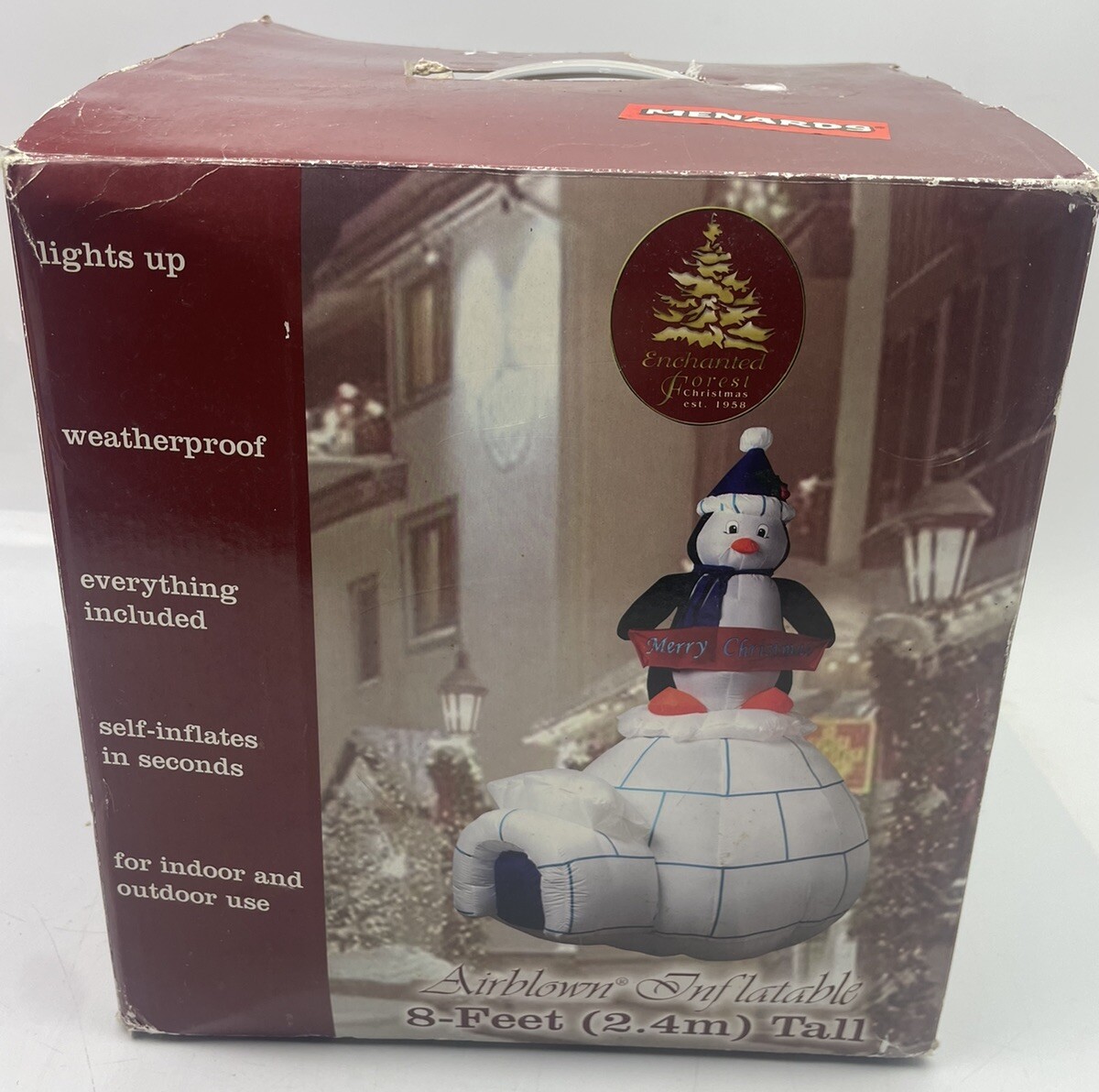 ⭐ NEW 8' Penguin on Igloo Gemmy Enchanted Forest Christmas Airblown Inflatable ⭐