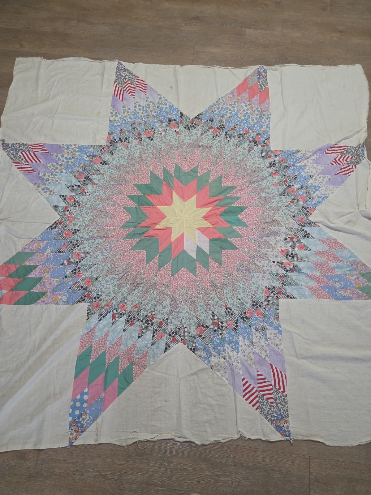 Vintage BROKEN STAR ~ LONE STAR Quilt Top