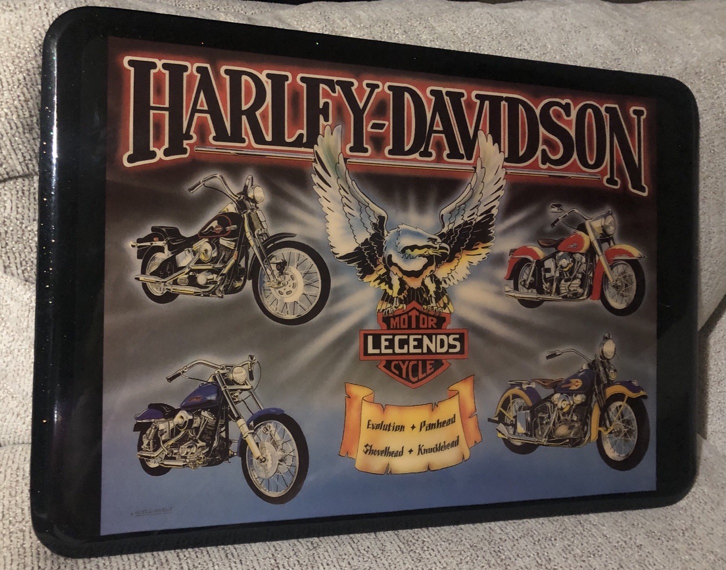 Harley Davidson Vintage Plaque By S.D Liebelt Rare 90s Motorcycle Club 