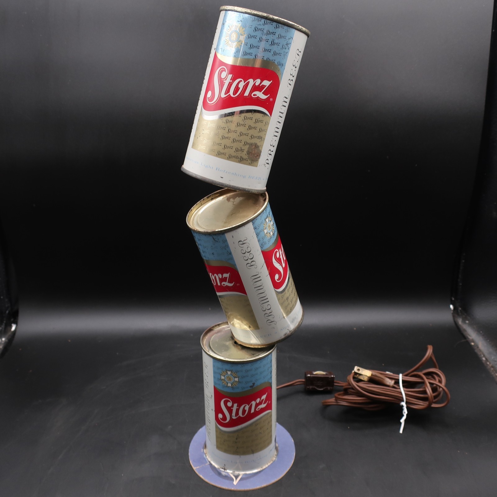 1960s Vintage STORZ BEER ROTATING CANS Bar Store Display  - Unique RARE