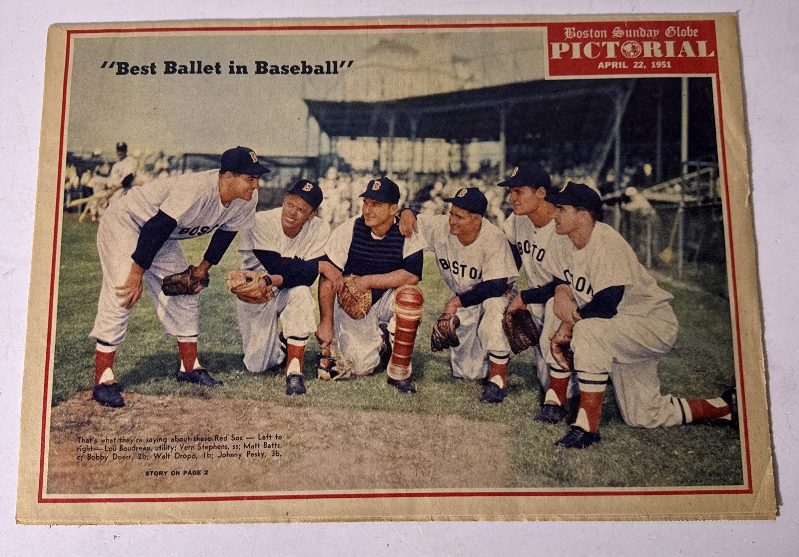 1951 April 22 Boston Sunday Globe Red Sox Pictorial Complete 8 Pages (2-sided)