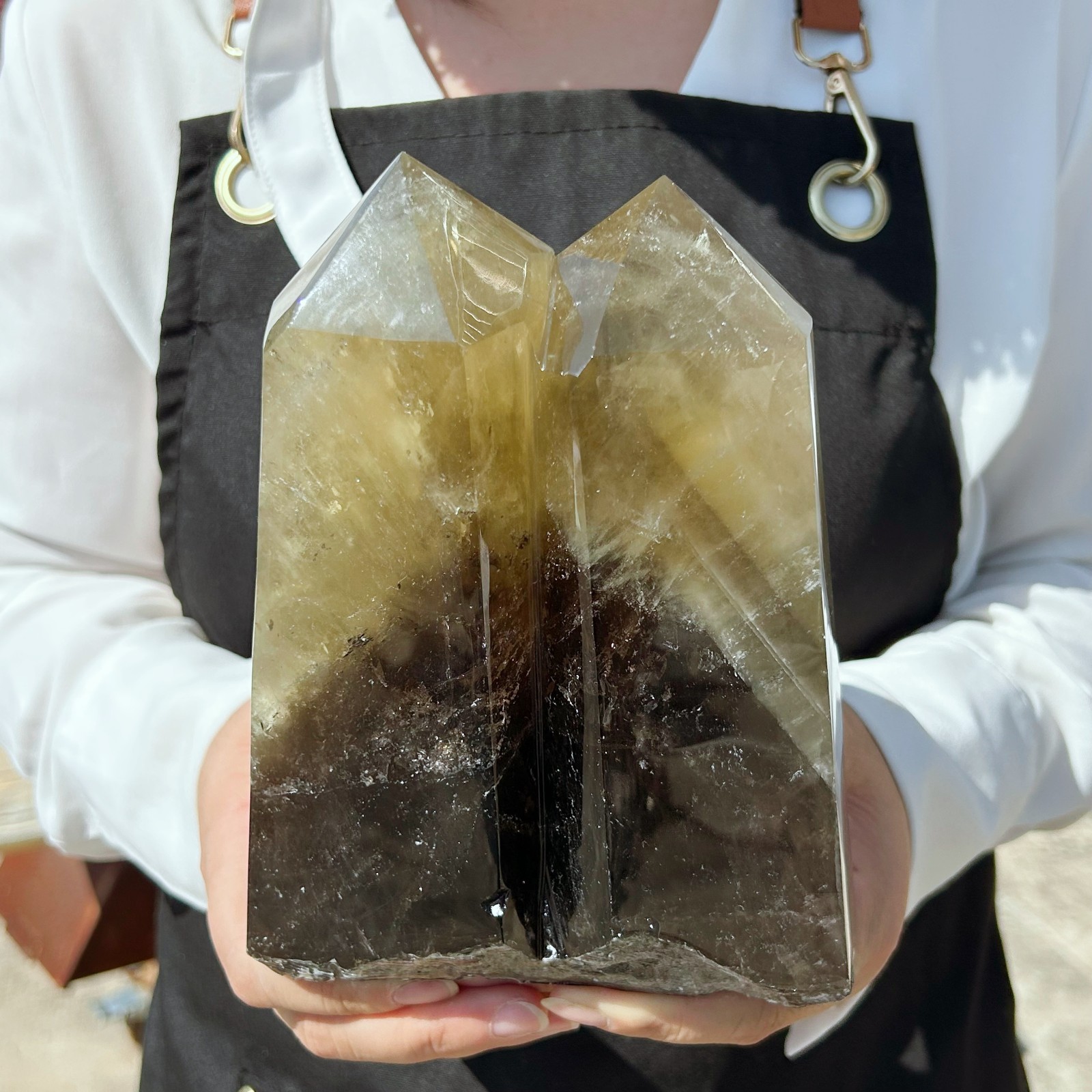 5.5LB Natural Smoky Citrine Quartz Obelisk Crystal Wand Point Healing G8132