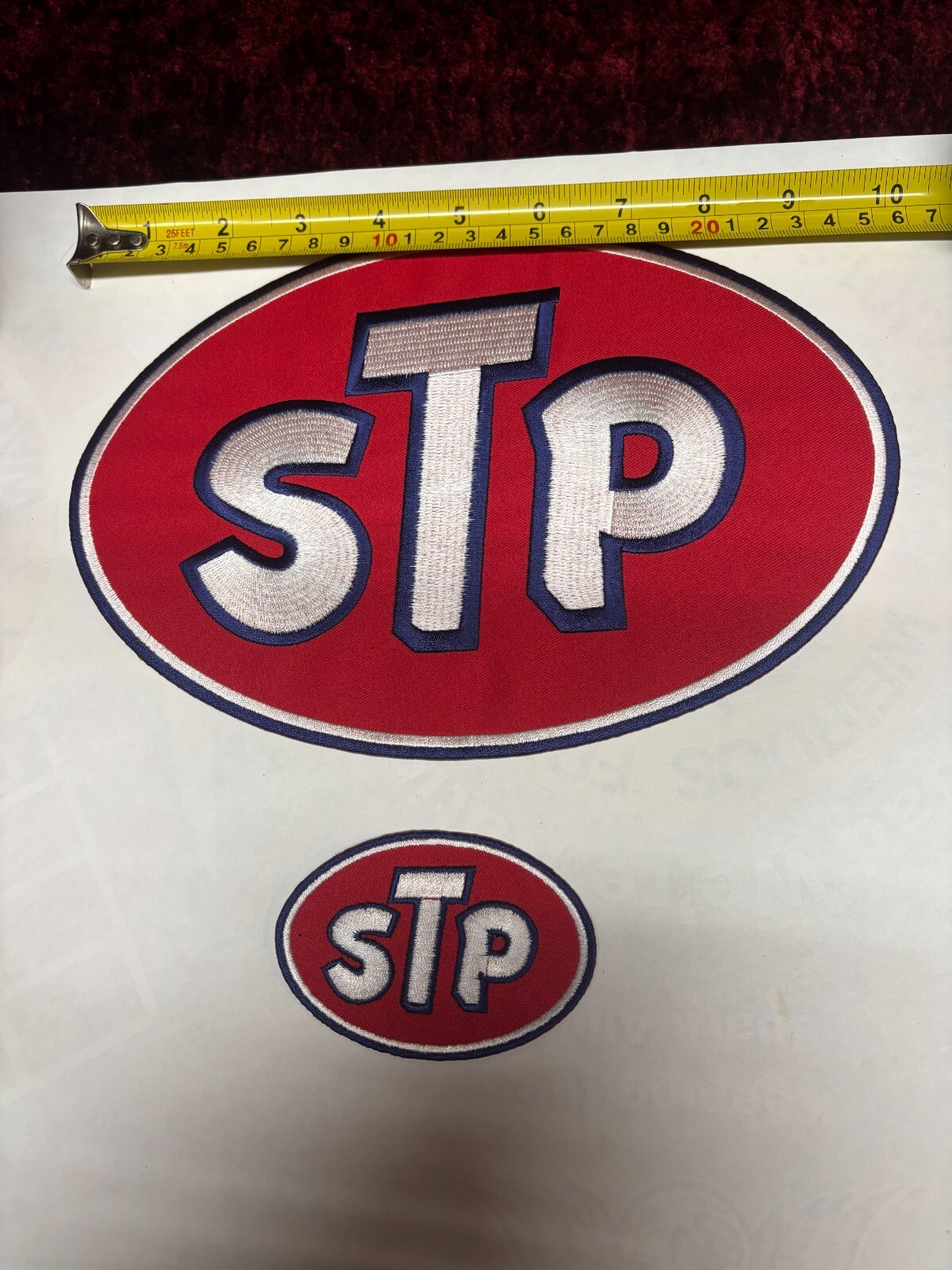 STP OIL TREATMENT Embroidered Patches LARGE/SMALL QUALITY IRONon for hat/ jacket