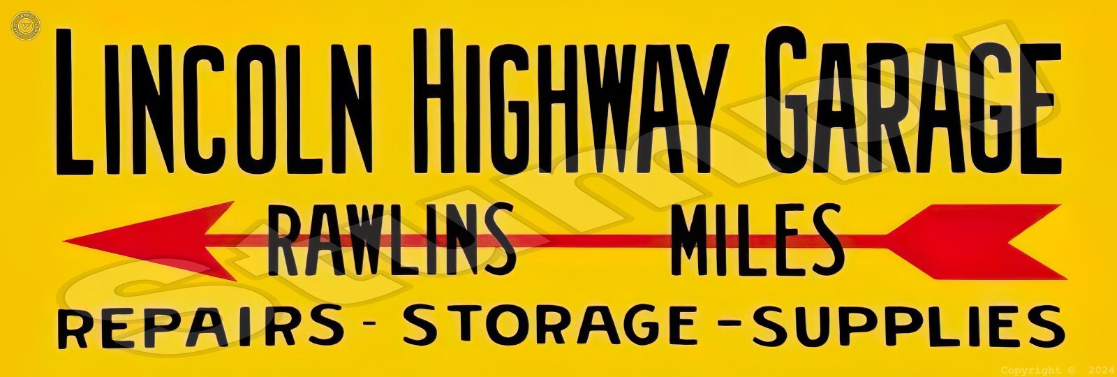 Lincoln Highway Garage Metal Sign 6