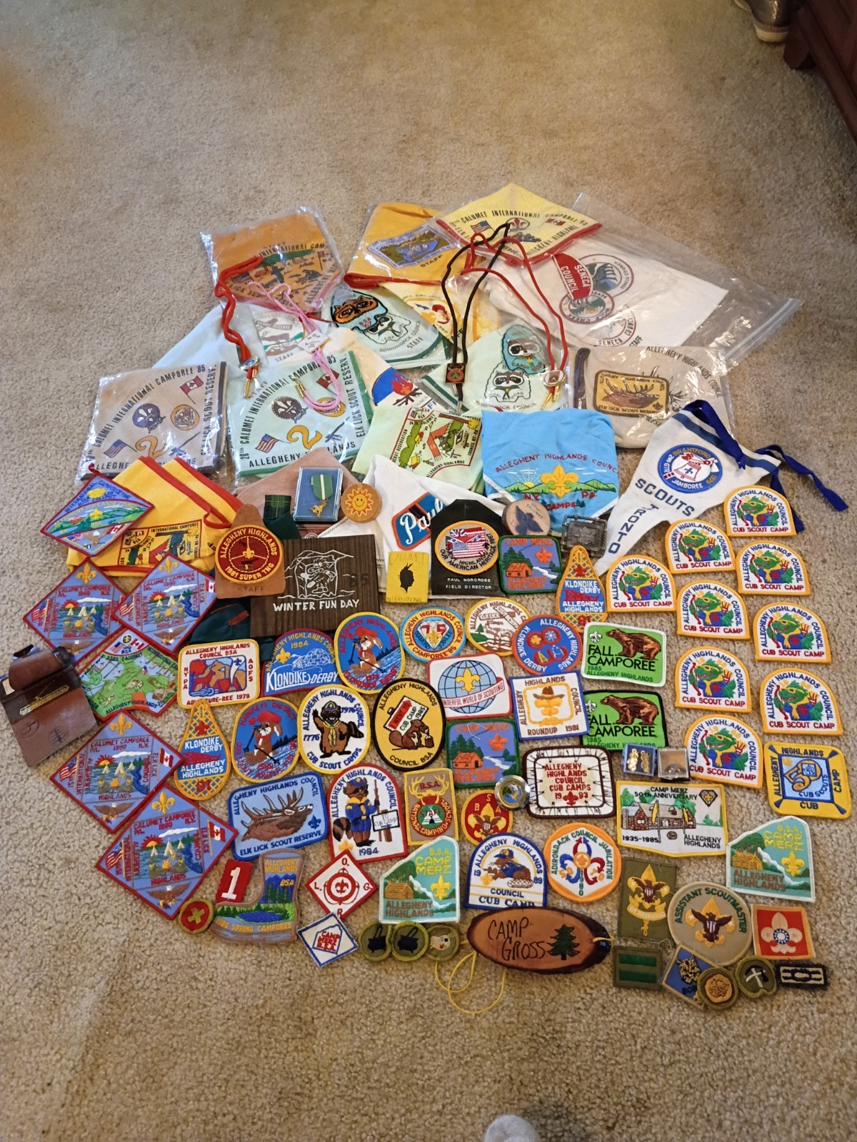 Huge Lot of Vintage BSA Patches and Scarves Lot Huge Lot of Vintage BSA Patches and Scarves Lot