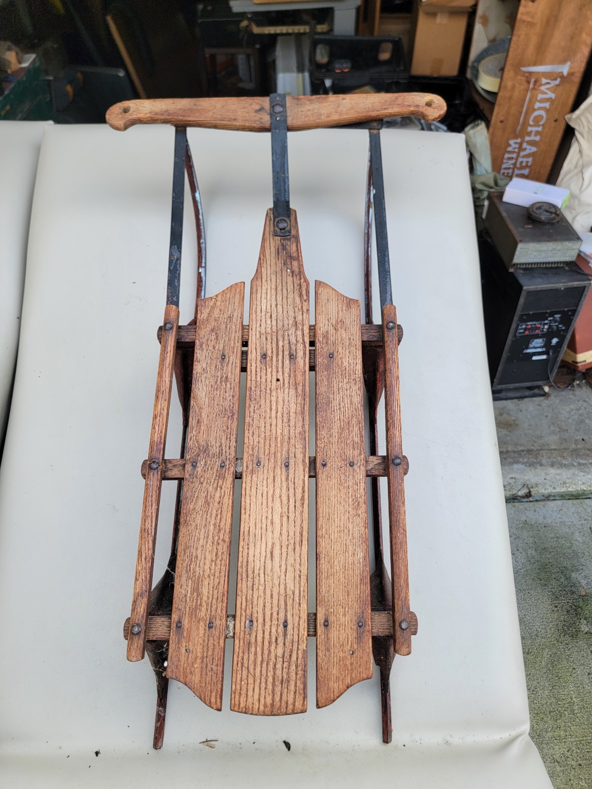 Antique 1930's S.L. Allen & Co Mickey Mouse No. 90-K Flexible Flyer Sled W.D.ENT