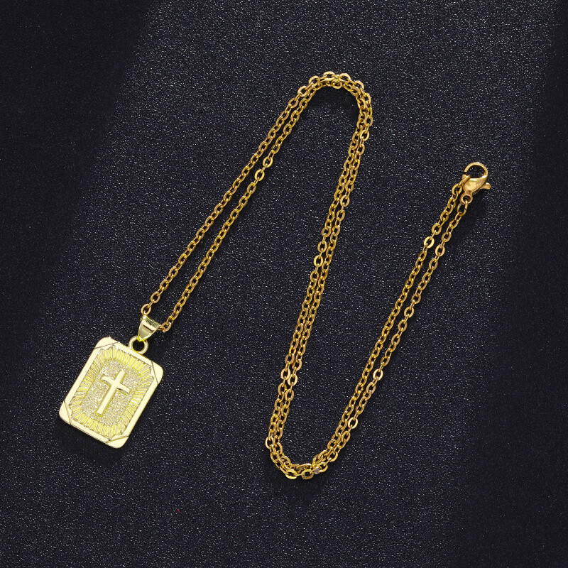 Women's Fashion Jewelry Fashion Gold Cross Pendant Men women Necklace 1PC