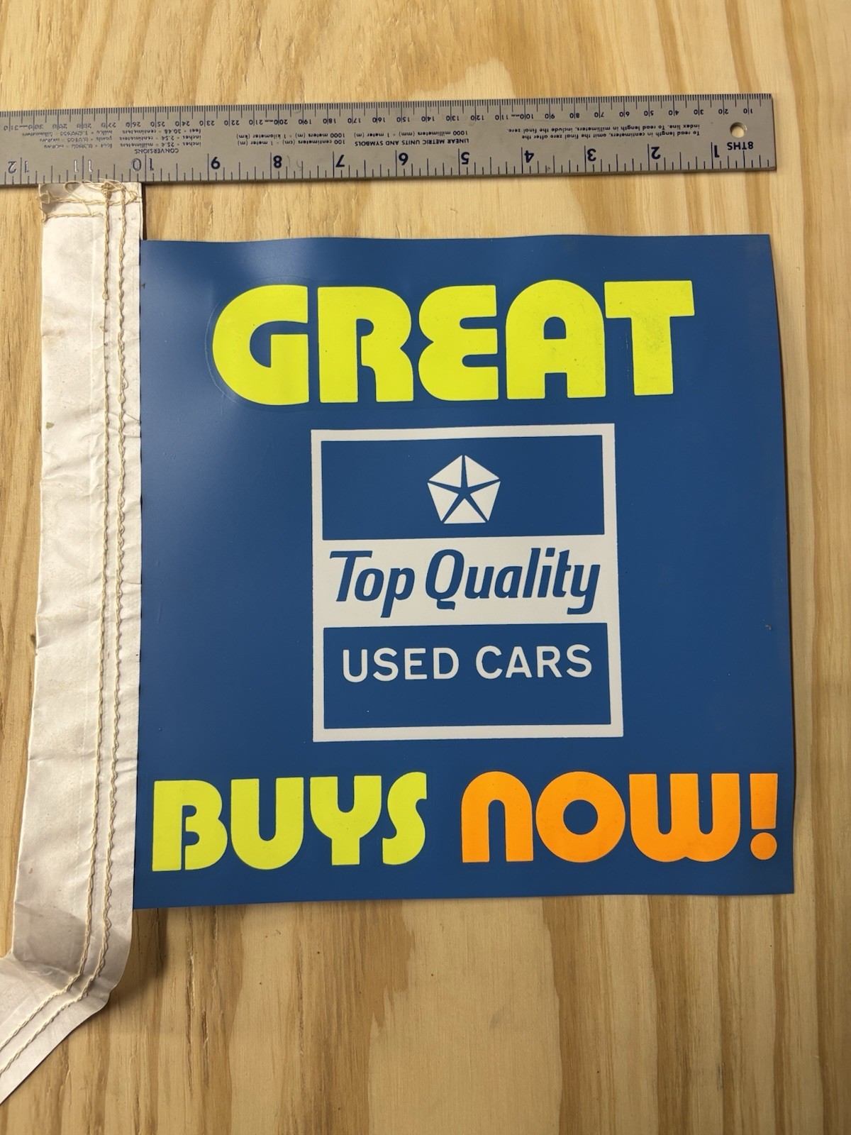 Vintage Rare Mopar Top Quality Used Cars Dealership Flag 
