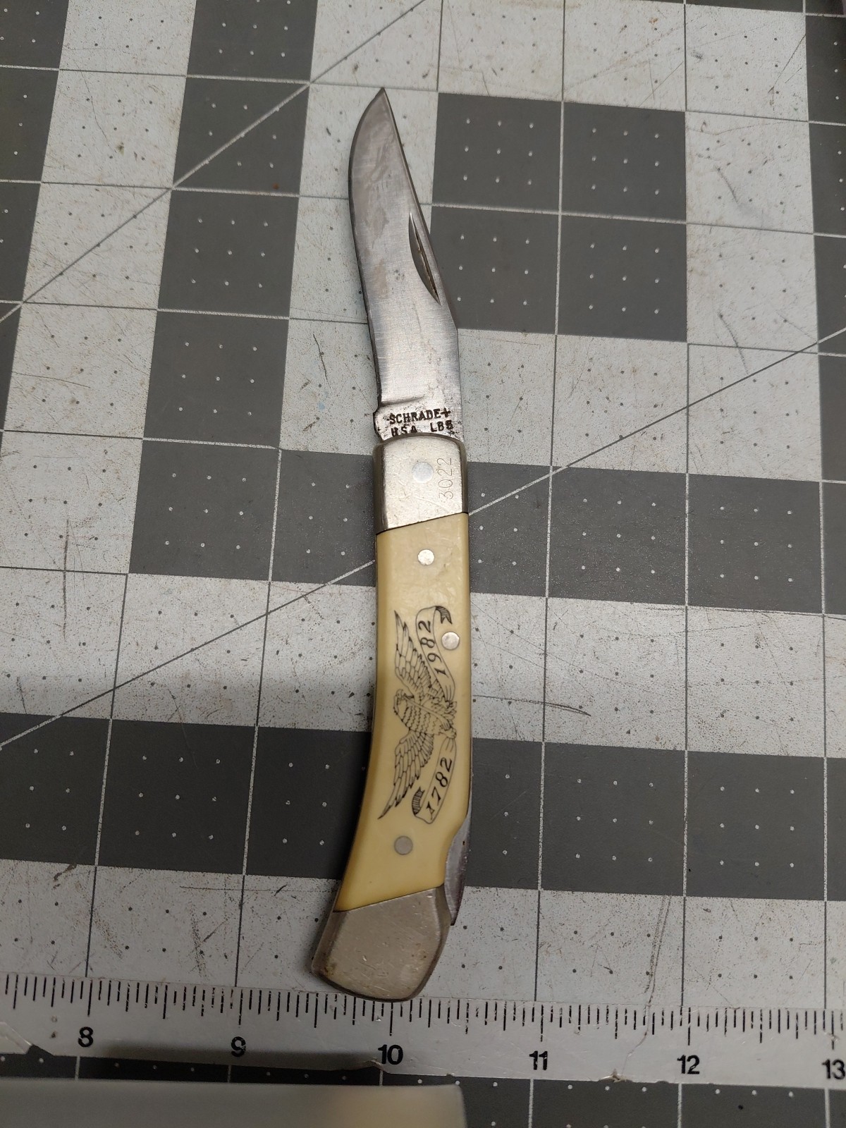 Vintage Schrade LB5 Lockback Knife USA Eagle 1782 Delrin Handles