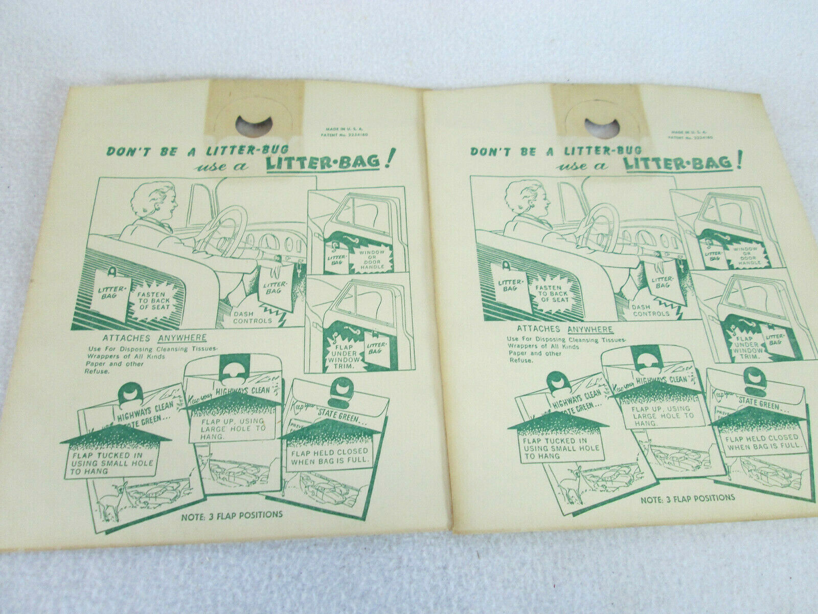 Vintage 1950\'s Joe\'s Triangle Shell gas service station paper auto litter bags