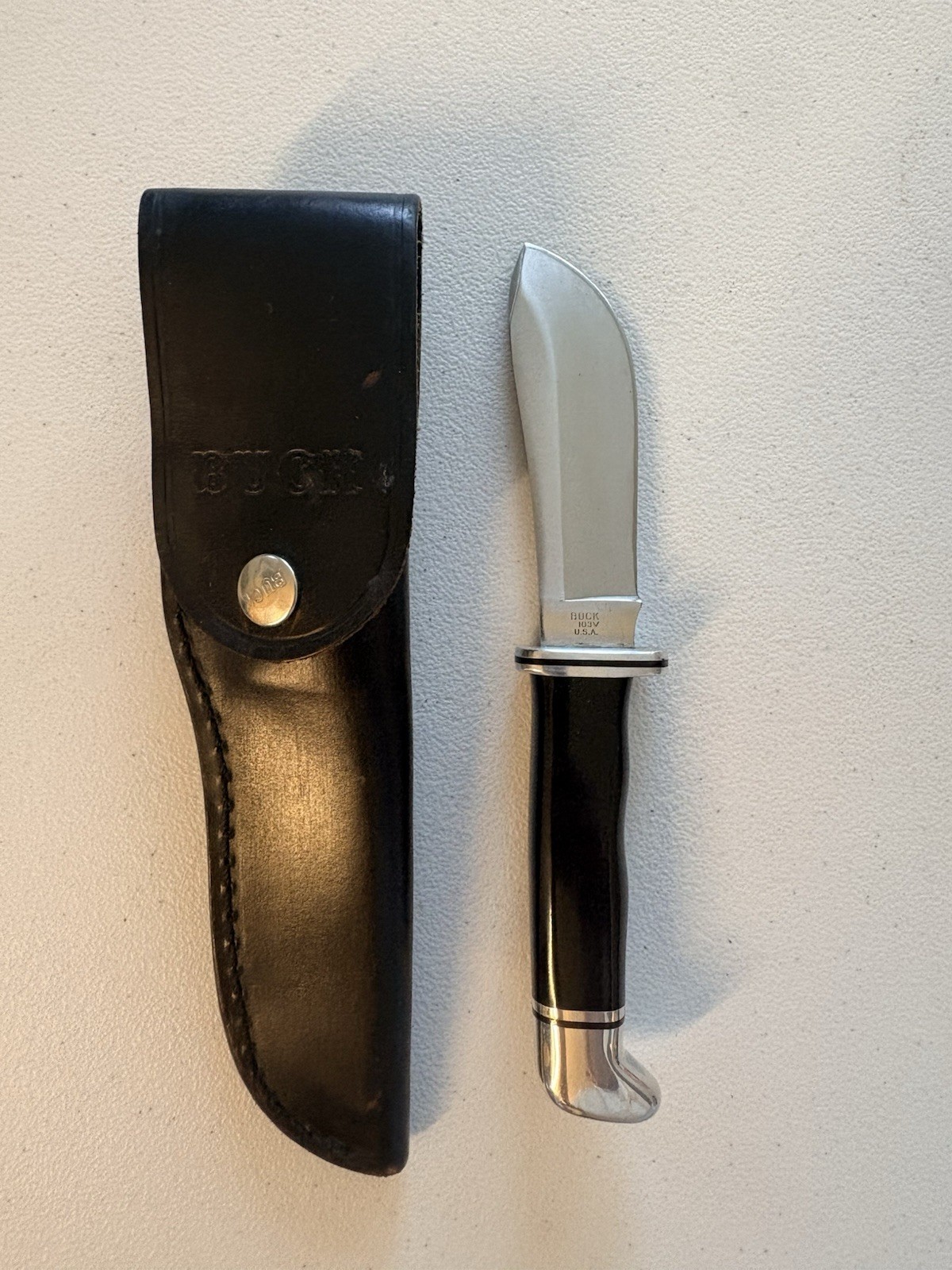 Vintage 1973-80 Buck 103 Skinner 3 Three Liner Fixed Blade Hunting Knife & Box