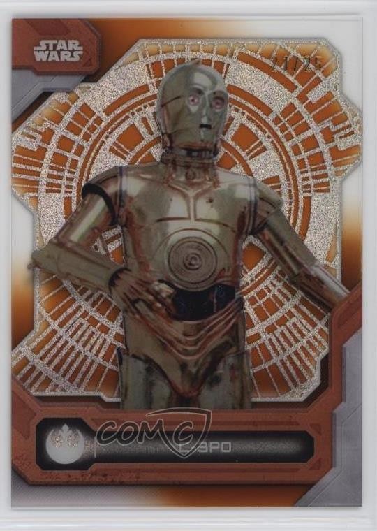 2024 Topps Star Wars High Tek Laser Pattern Orange Diffractor 21/25 C-3PO 5m1