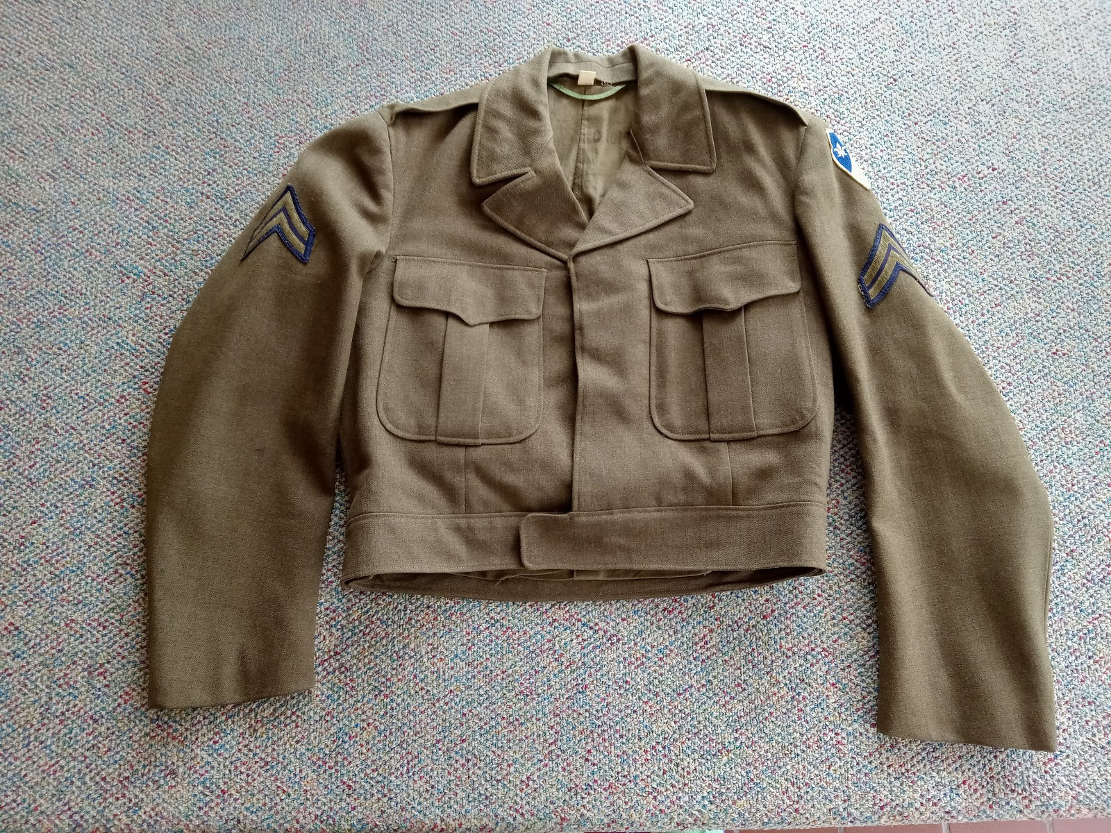 Vtg WW2 US Army Ike Jacket Field Wool OD 1940s Size 38S Officer Corporal Coat