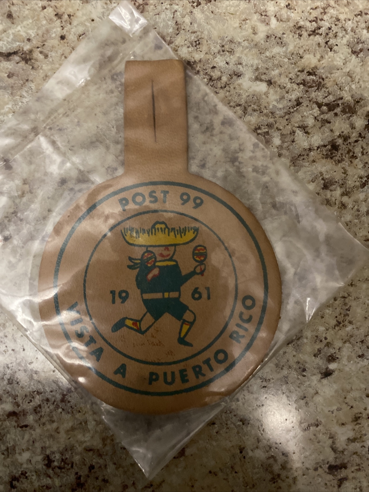 Vintage 1961 Vista A Puerto Rico Post 99 Scout Leather Patch