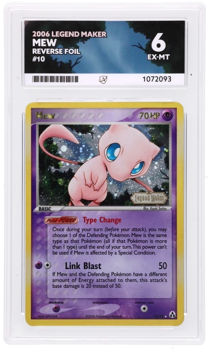Mew 10/92 Reverse Holo ACE 6 POP 4 EX Legend Maker Graded Pokemon Card TCG