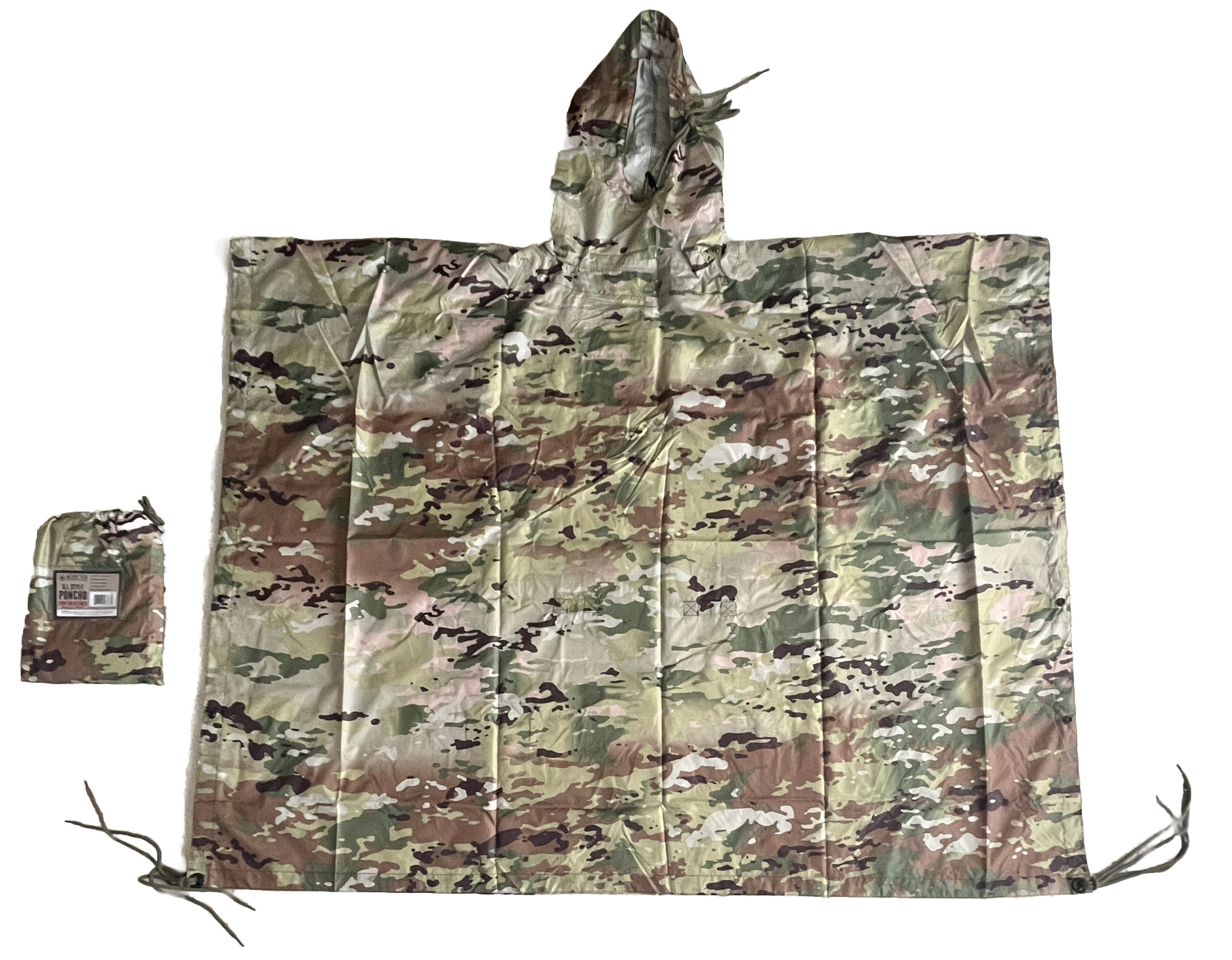 USGI Style OCP Nylon Rain Poncho Ripstop with stuff sack BRAND NEW