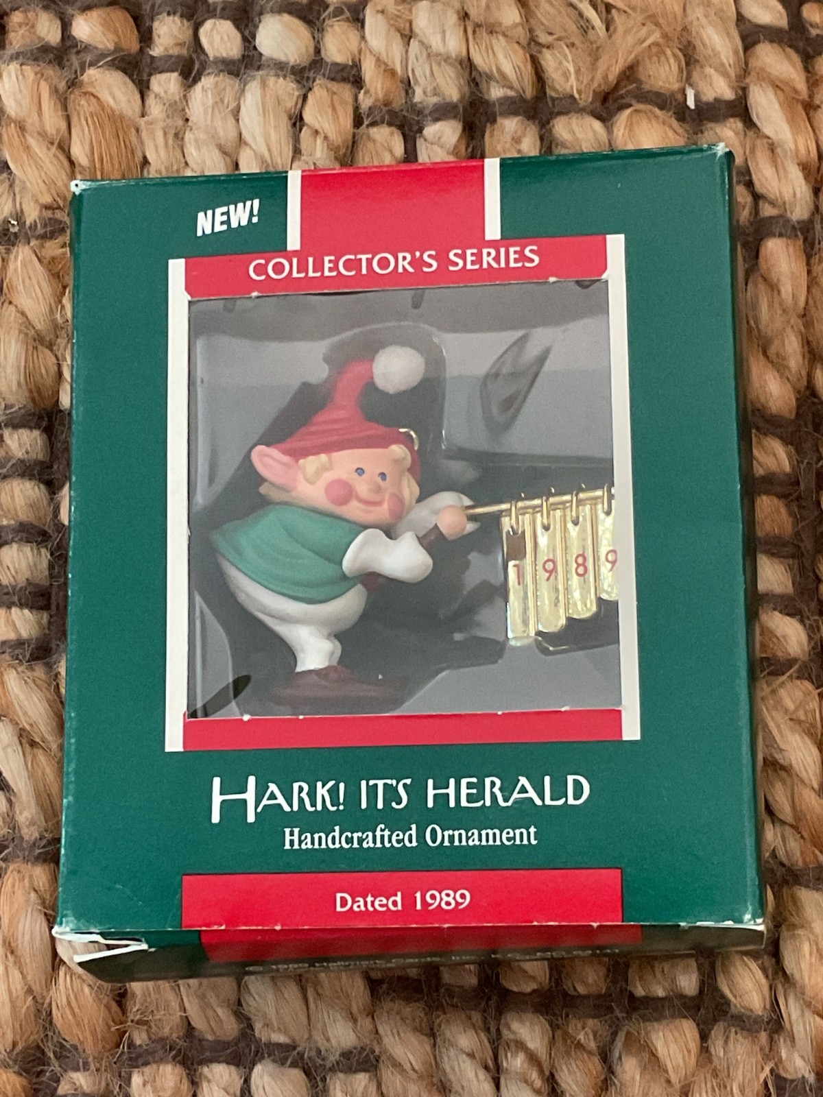 1989 Hallmark Ornament Hark It\'s Herald the Elf First in Series