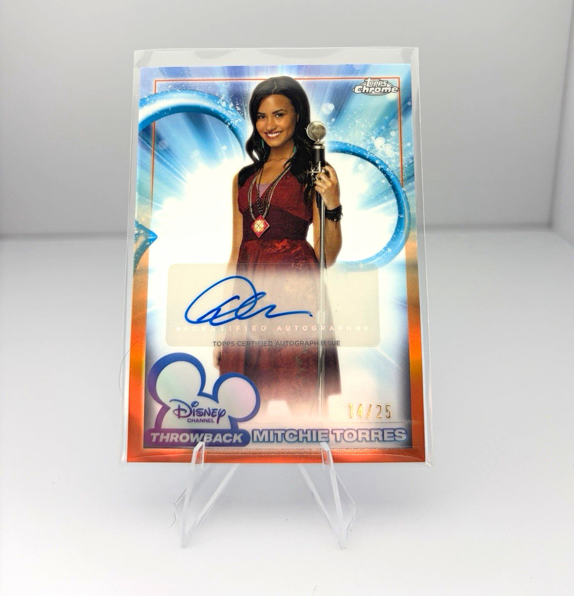 2026 Topps Disney Chrome Camp Rock Mitchie Torres Auto DCA-DL 14/25 (PR 25)
