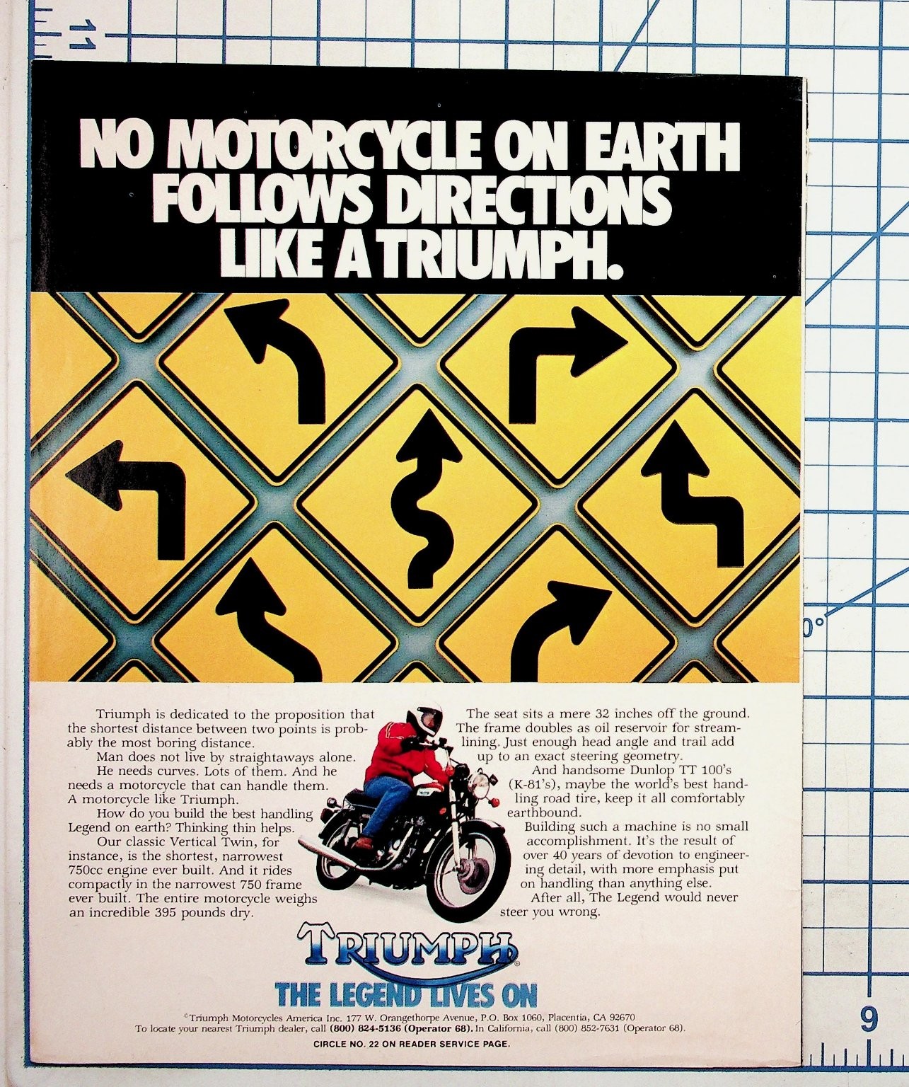 Vintage Triumph Motorcycle Ad 