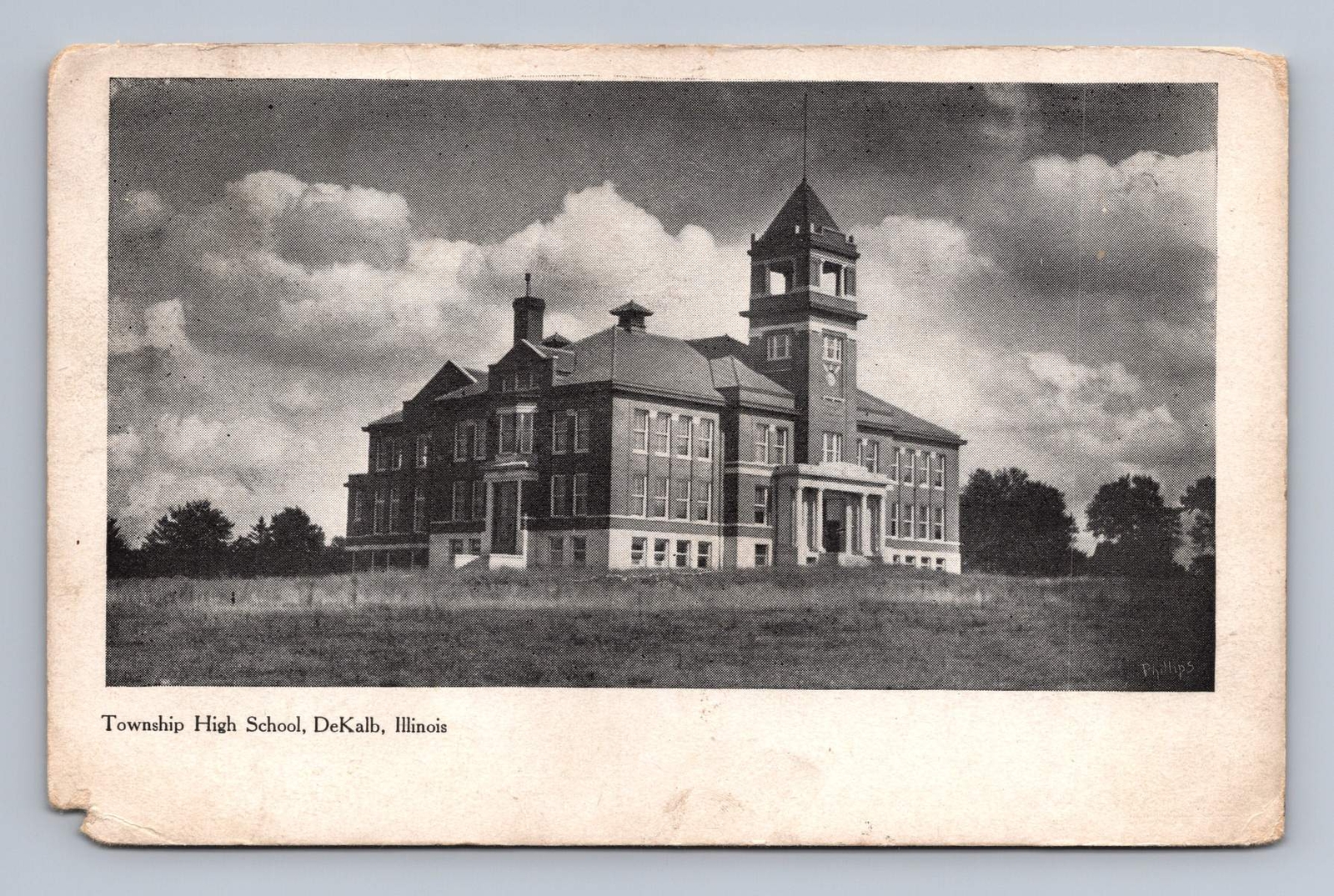 Antique Illinois Postcard DEKALB Township High School 1910s to Sterling IL
