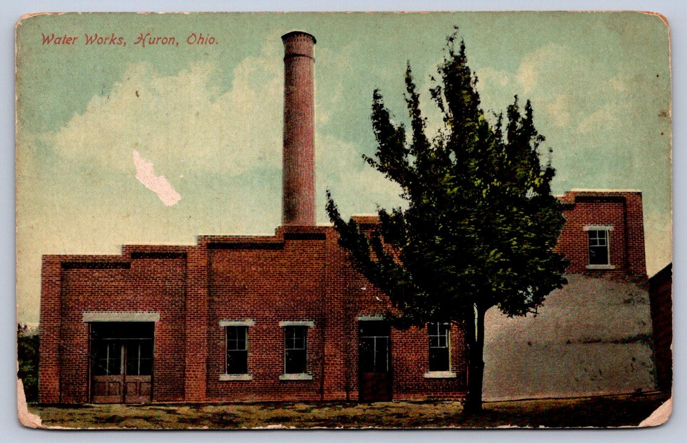 K67/ Huron Ohio Postcard c1910 Water Works Building 106
