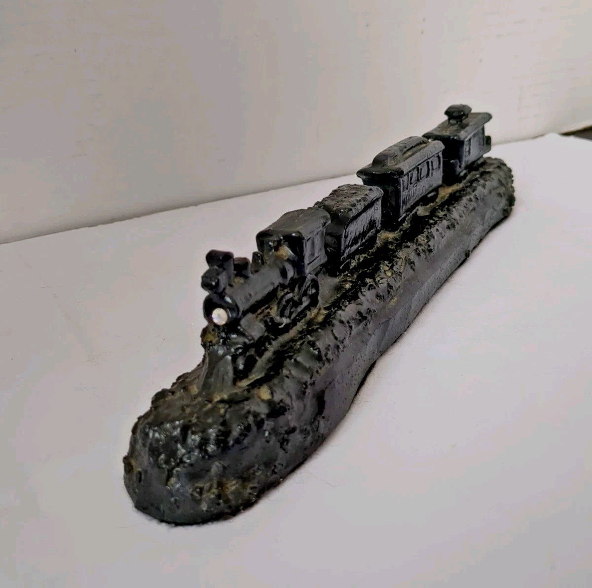 Rare First Coal Train Model Figure Made Of Coal Figurine Locomotive Fan Gift 