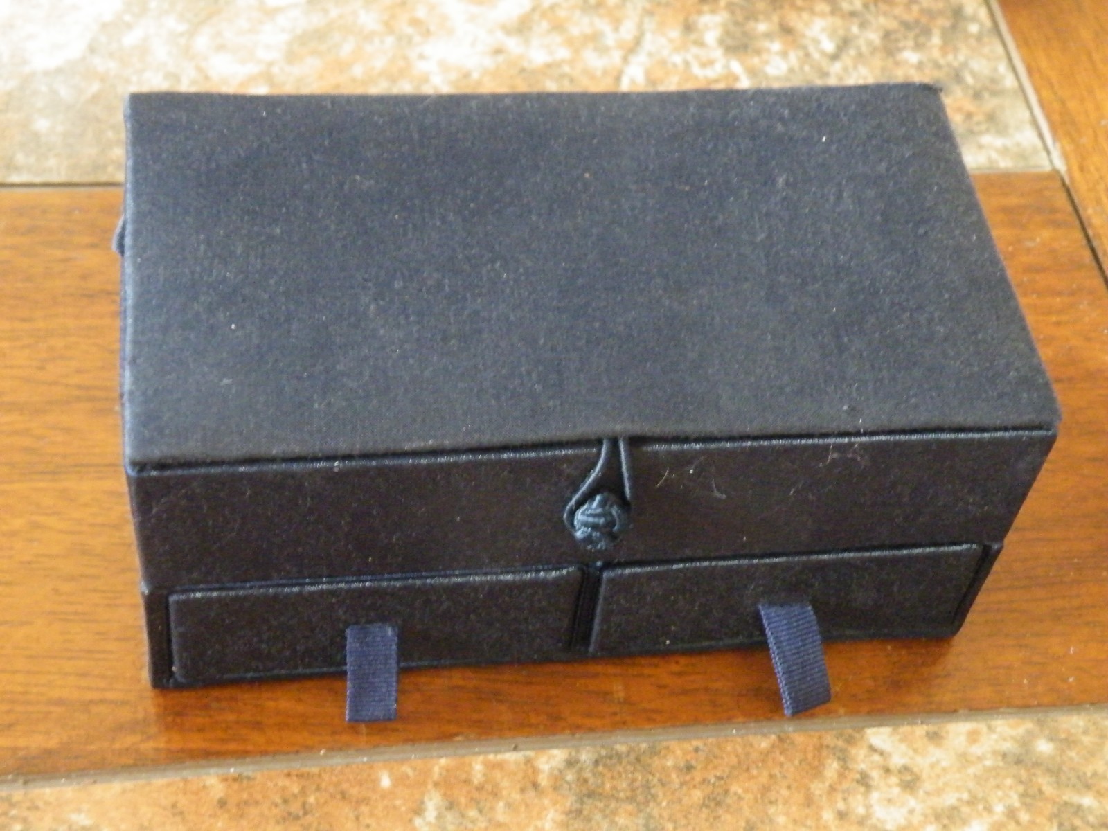 READ INFO - EMPTY BOX - Vintage RARE Guerlain Mini Perfume Blue Satin Box 6.5 W