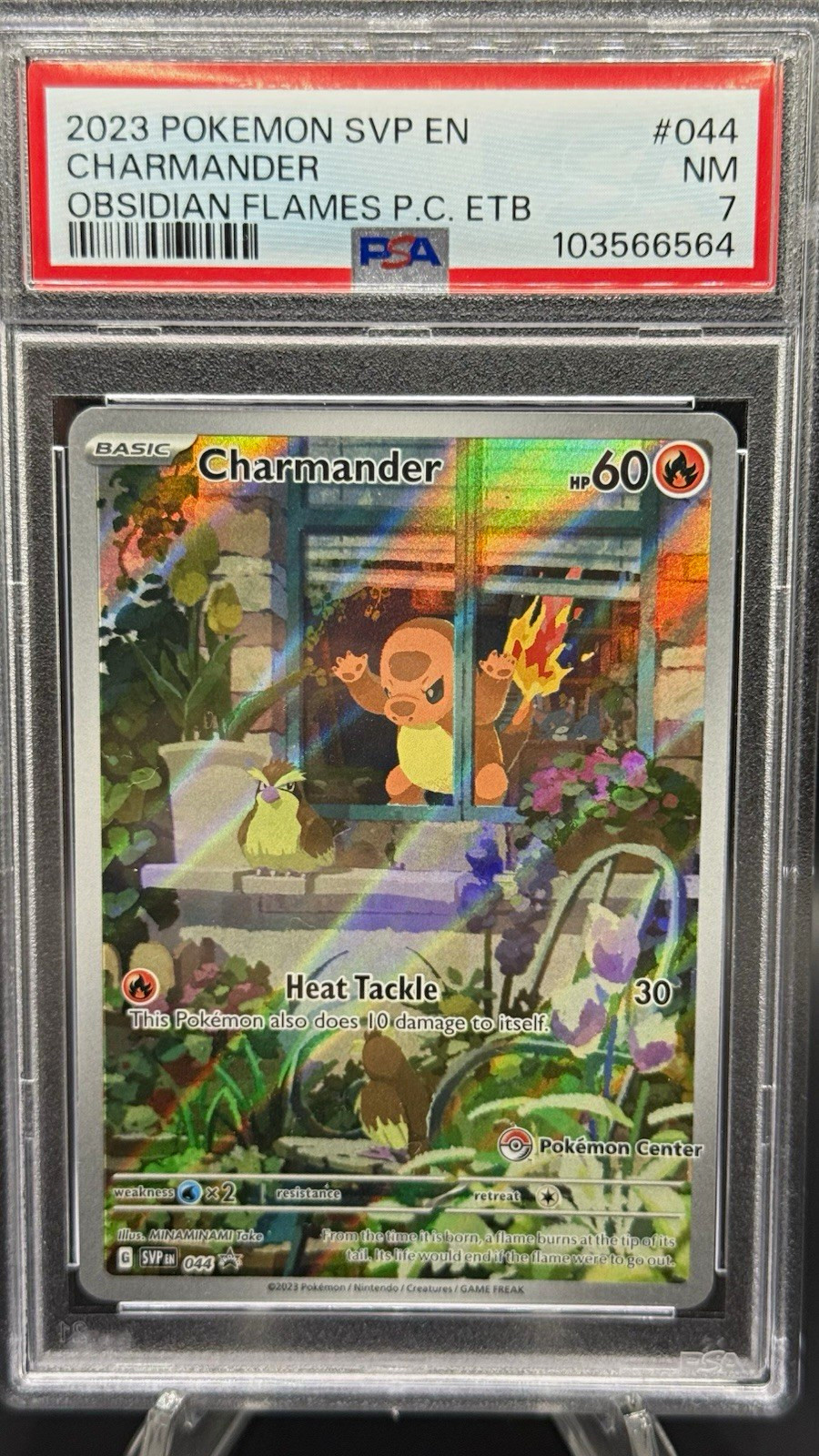 Pokemon Center exclusive 2023 Pokémon TCG Obsidian Flames Charmander 044 PSA 7