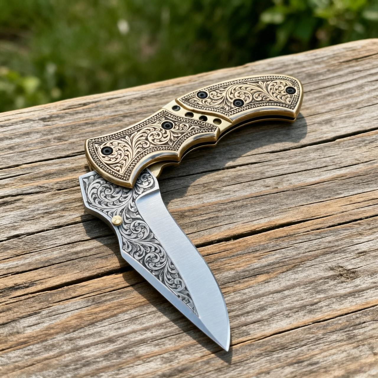 Premium Hand Forged J2 Steel Hunting Hand Engraved Pocket Knife Folding Knife