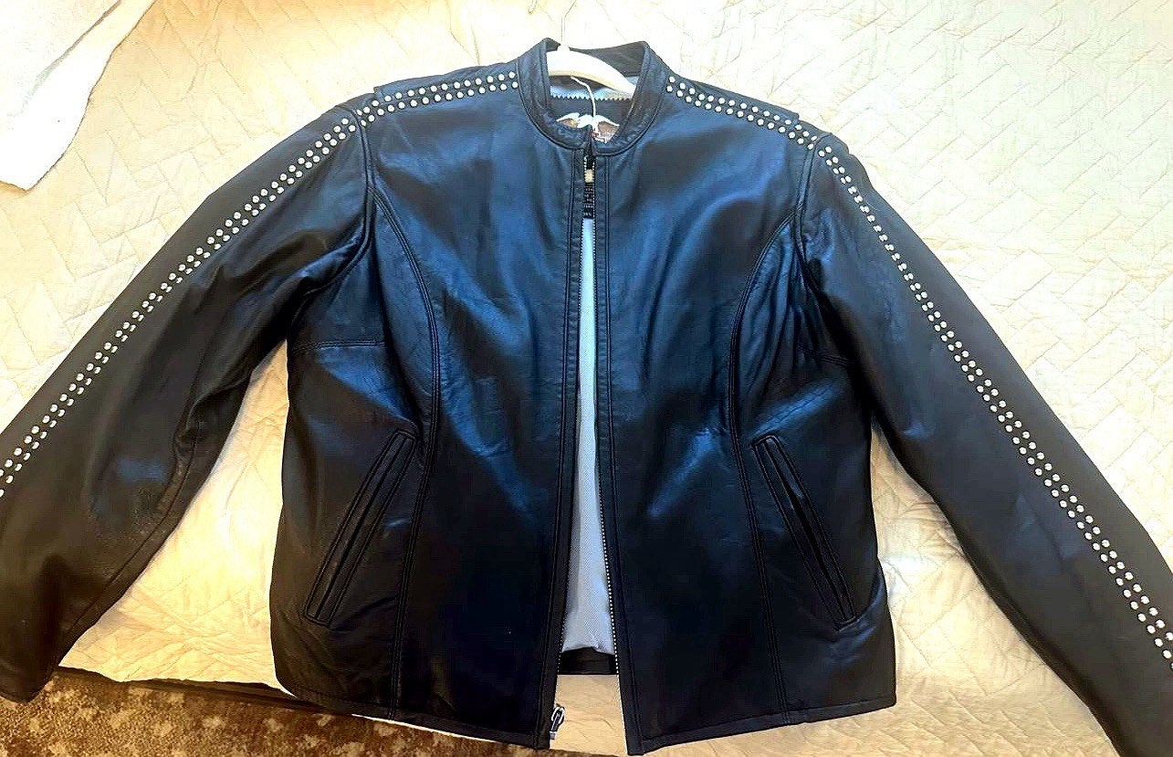 Harley Davidson Women's Leather Jacket SW Small Studded Moto An American Legend