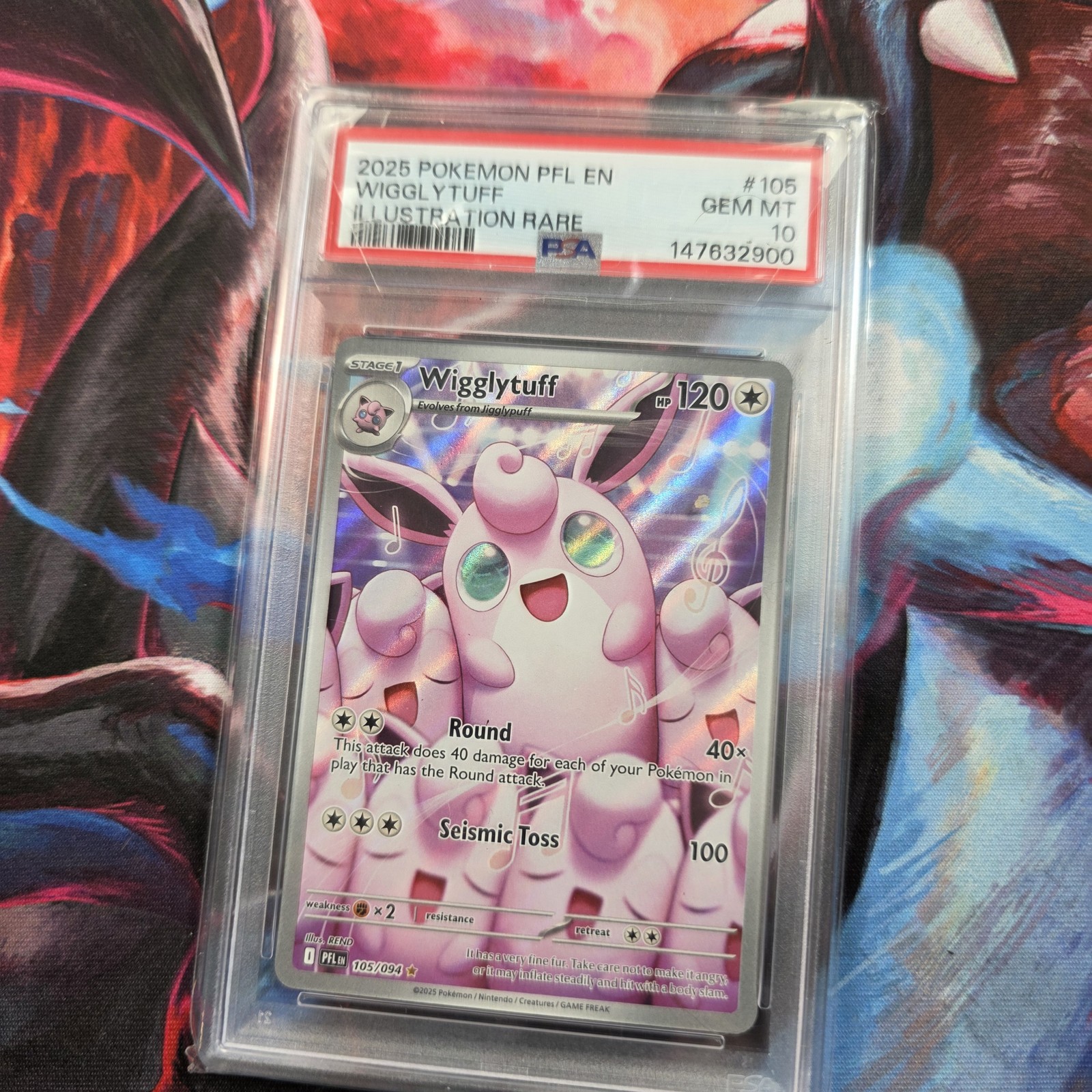 Pokemon Wigglytuff Illustration Rare PSA 10 2025 PFL EN 105/094 Holo Card
