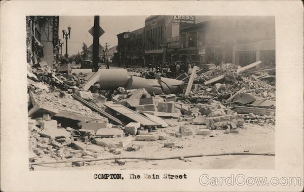 Compton, California CA The Main Street Original Vintage Real Photo Postcard RPPC
