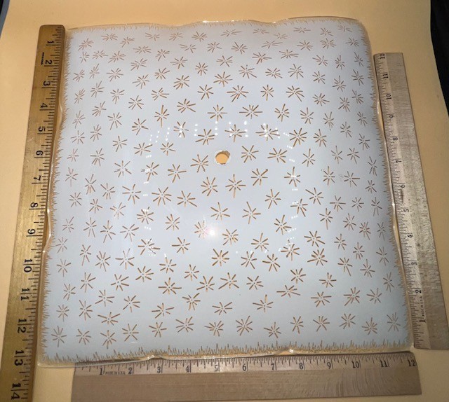 Vintage MCM Mid Century Retro Atomic Starburst Ceiling Light Cover 13\