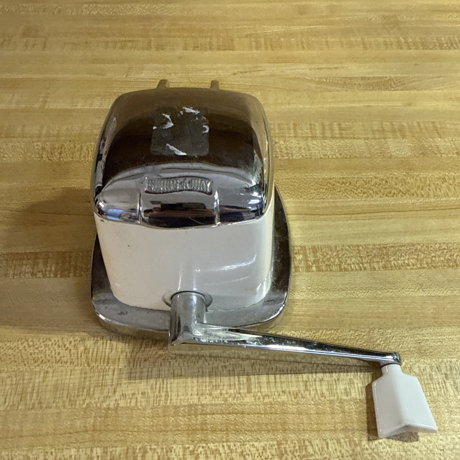 Vintage Sears Swing Away Ice Crusher Retro Manual Hand Crank White w Chrome TOP